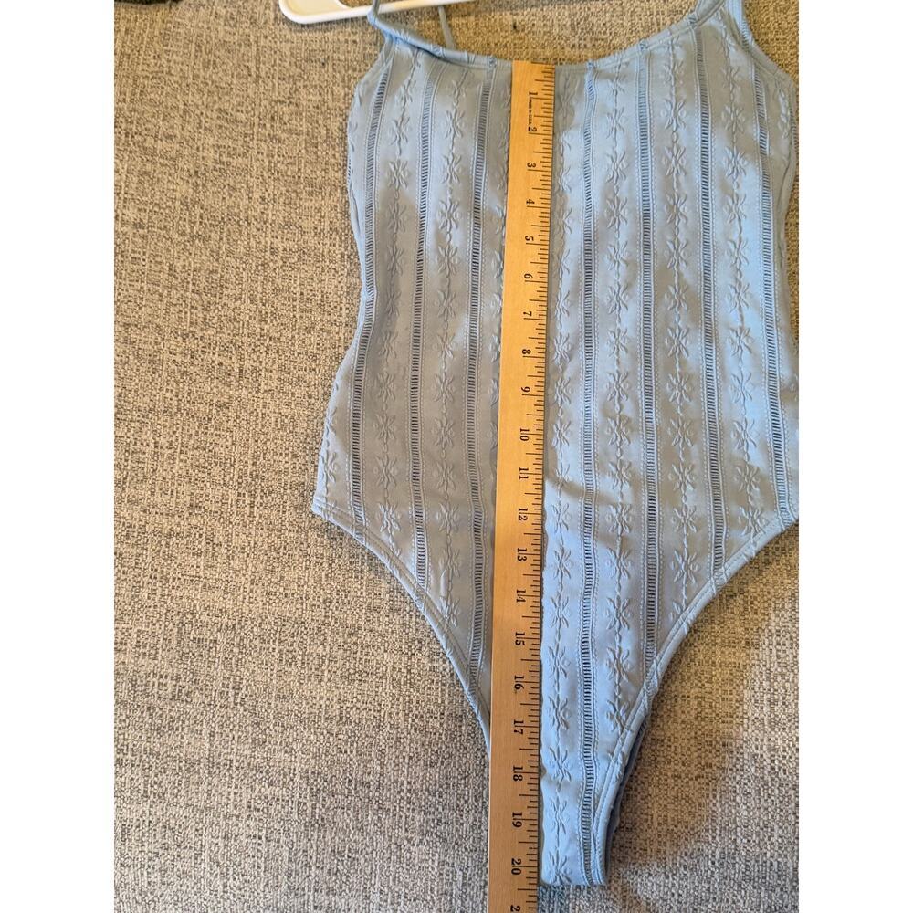 Shade Shore Eyelet Cheeky Coverage One Piece Swimsuit w/ Coverup Pants Sz Small - Picture 5 of 16